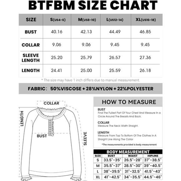 Womens Sweaters Fall Winter Outfits Long Sleeve Button Down Ruffle Crew Neck - Picture 7 of 7